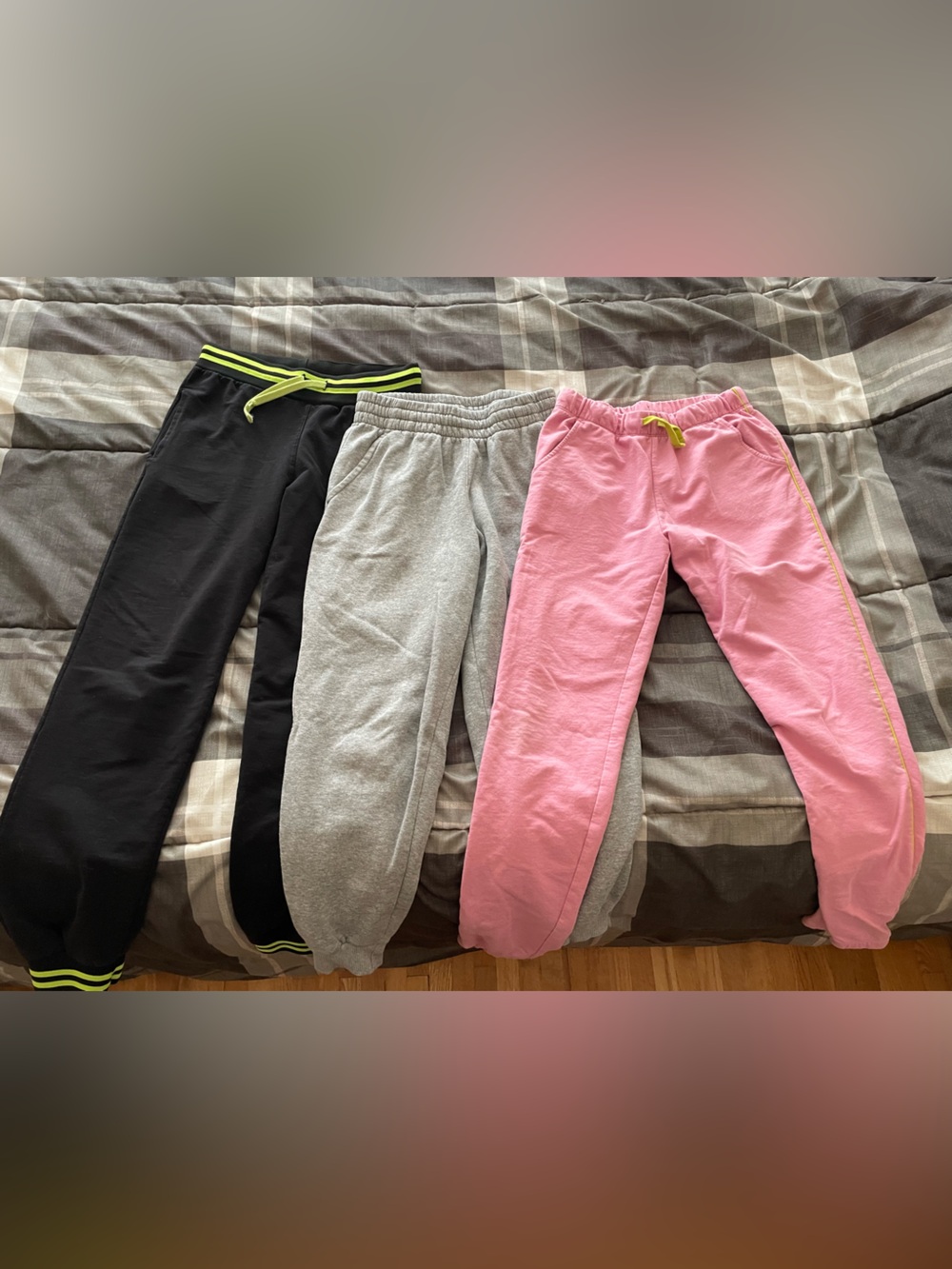 Joe Fresh Pink Sweatpants with Yellow Trim and Drawstring